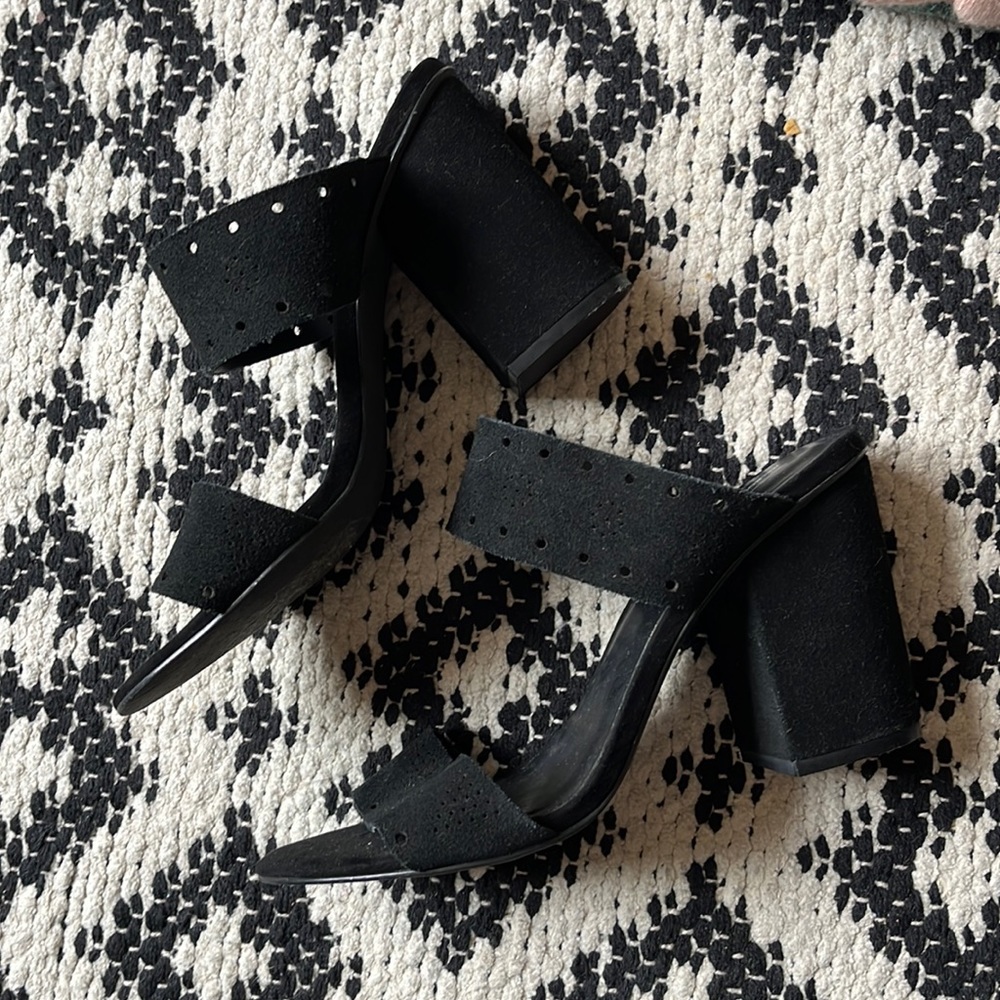 Black slip on heels